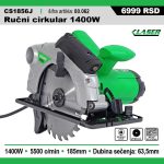 Ručni cirkular 1400W LASER
